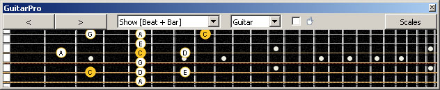 GuitarPro6 5A3:6G3G1 C pentatonic major scale 131313 sweep pattern